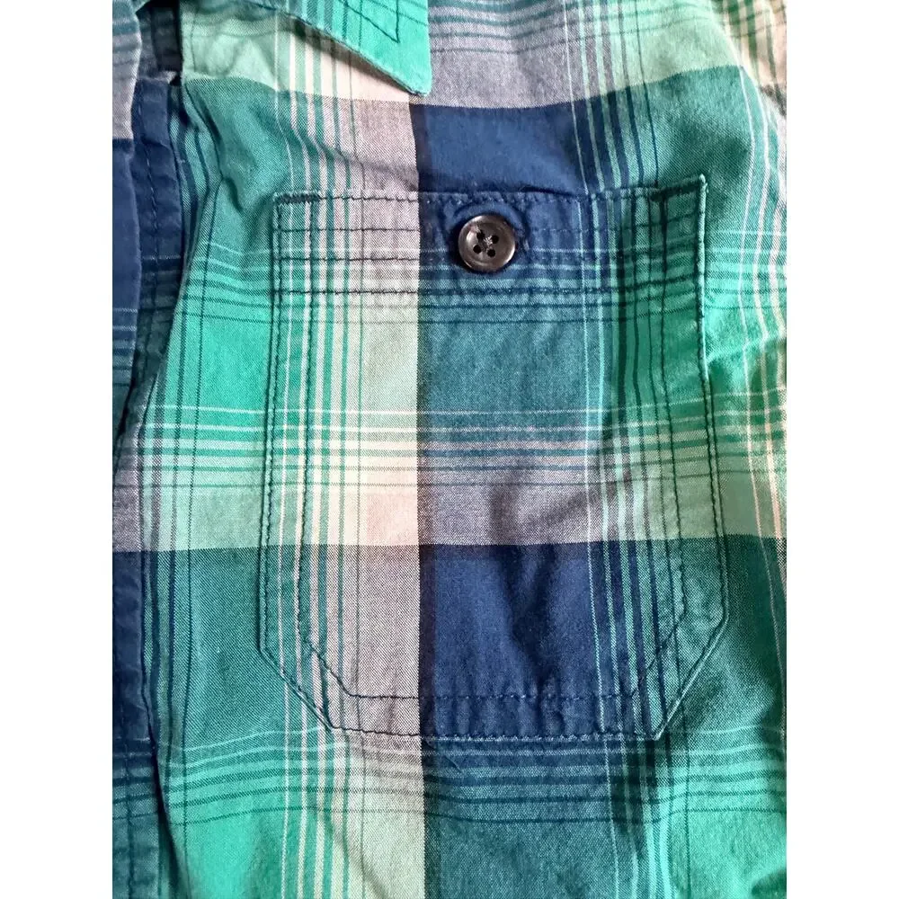 Gap Kids Blue Plaid Button Down Shirt - Boys Size S (6/7)
